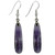 Amethyst drop earrings on hook