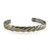 Genuine copper bracelet with magnets - gold and silver colour diagonal pattern