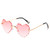 Colourful heart shaped sunglasses with wavy edge and gold frame
