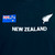 New Zealand Flag & Embroidered Silver Fern T-Shirt - Black