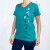 Teal women's NZ souvenir fited T-shirt with kiwi and koru design