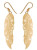 Gold coloured rainbird feather shaped drop earrings