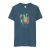 Women's NZ souvenir t-shirt- Indigo with colourful retro kiwi design