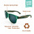 Unisex, Wooden arm, polarise sunglasses - Dark green with zebra wood arms