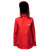 Womens rain and storm jacket in red