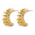 Gold coloured C shape coil earrings on posts