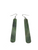Long Greenstone Earrings with  curved edges on .925 hooks
