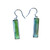 Sterling Silver and New Zealand Greenstone rectangle earrings on hooks