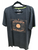 Dark grey men's NZ souvenir T-shirt  with  vintage look kiwi design and Aoteara