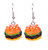 Cheeseburger earrings on hooks