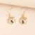 Cute cat pair on semi circle with stars earrings on hooks