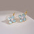 Blue and silver flower earrings with faux pearl  .925 lever back