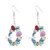 Hanging stone pieces loop earrings on hooks - multicolour