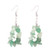 Hanging stone pieces loop earrings on hooks - green