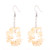 Hanging stone pieces loop earrings on hooks - yellow