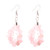 Hanging stone pieces loop earrings on hooks - pale pink