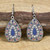Bohemian styled teardrop earrings on hooks with diamantes