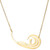 Gold coloured wave and surfer pendant on chain necklace