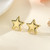 Star earrings on posts - gold coloured