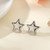 Star earrings on posts - silver coloured