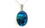 Silver plated New Zealand paua oval pendant on silver plated chain