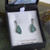 New Zealand greenstone angled earrings with silver plating