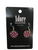 Dangly heart earrings with pink and blue check pattern