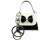 Key-ring - black and white handbag with bow and diamante