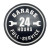 "24 hour garage" round metal sign with light up rim  (40cm diameter)