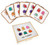 Set of six colourful Crazy Kiwi printed coasters with cork backing