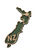 Wooden magnet with map of New Zealand and kiwi