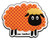 Orange spotty sheep PVC magnet