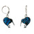 NZ Kiwi made from NZ paua Shell hung from lever back clasp earrings