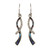 New Zealand paua shell ribbon earrings with crystals on hooks