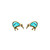 New Zealand paua shell gold plated kiwi stud earrings