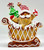gingerbread Santa in sleigh