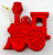 Red glittery hanging christmas train