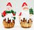Santa and Snowman Christmas ornament with wood look body