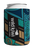 Can cooler with teal and blue koru style pattern