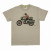 Beige Wild Kiwi New Zealand souvenir T-shirt with a kiwi riding a motorbike