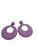 Raffia hollow hoop earrings on studs