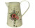 retro style tin jug with floral design on cream