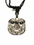 Tribal Tiki Face Rounded Square Pewter Necklace