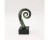 11cm Glass Koru Fern Frond- Green And Black