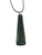 New Zealand greenstone (pounamu) long slim pendant on black cord 7.5cm