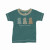 Sage green children's t-shirt with 3 tikis design