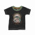 Children's black NZ souvenir t-shirt with kiwi and mountain design