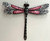 Dragonfly Metal Wall Art Pink