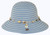 Shell and bead braided bucket style sun hat - blue