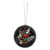 Pōhutukawa Tapestry glitter Christmas bauble with colourful flowers, green foliage and white fern detail